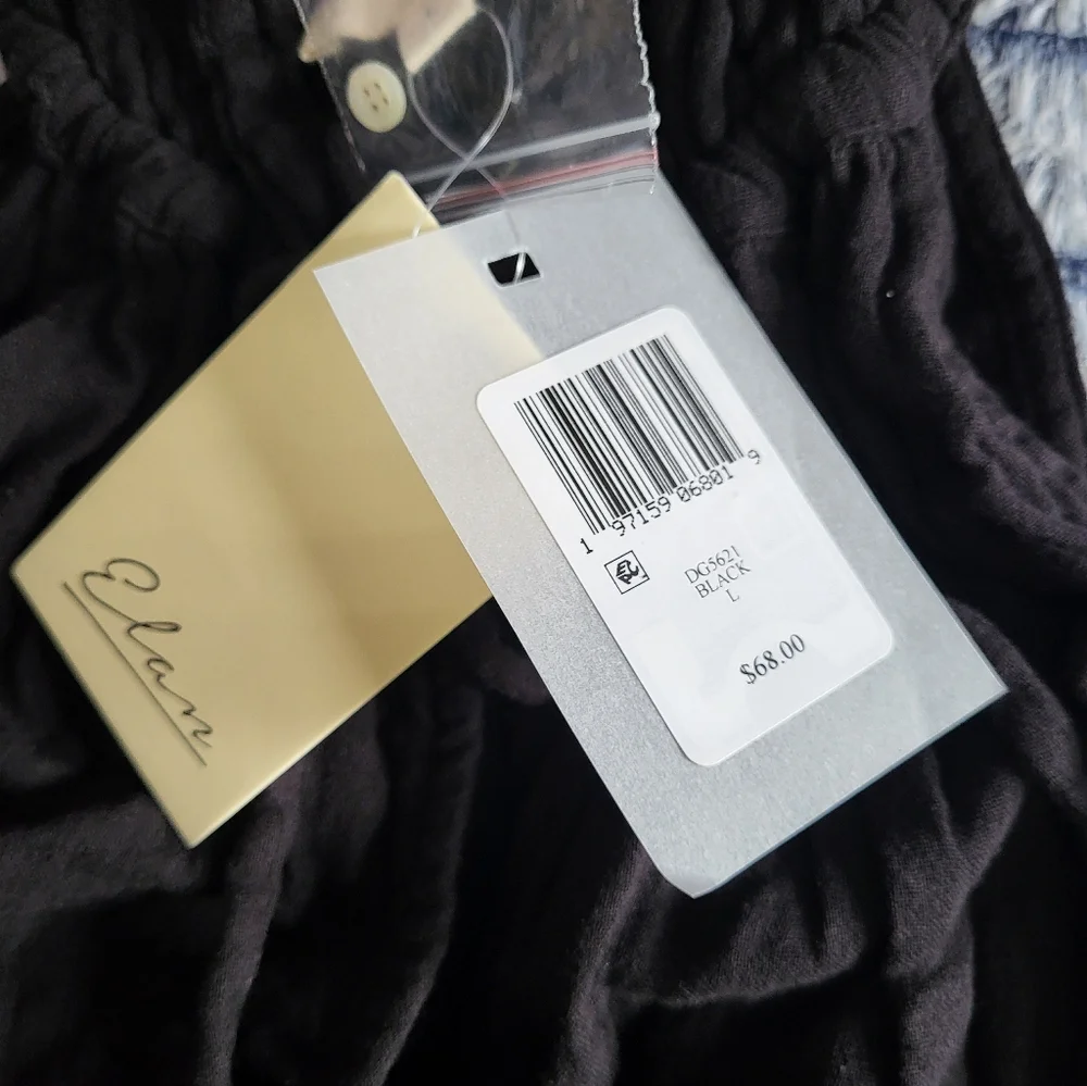 Nwt‎ Elan High Neck Black Trapeze Cover Up Dress Size Large